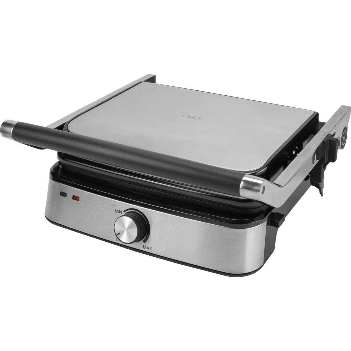 Nod panini- og toastgrill i rustfritt stål med stor grillflate